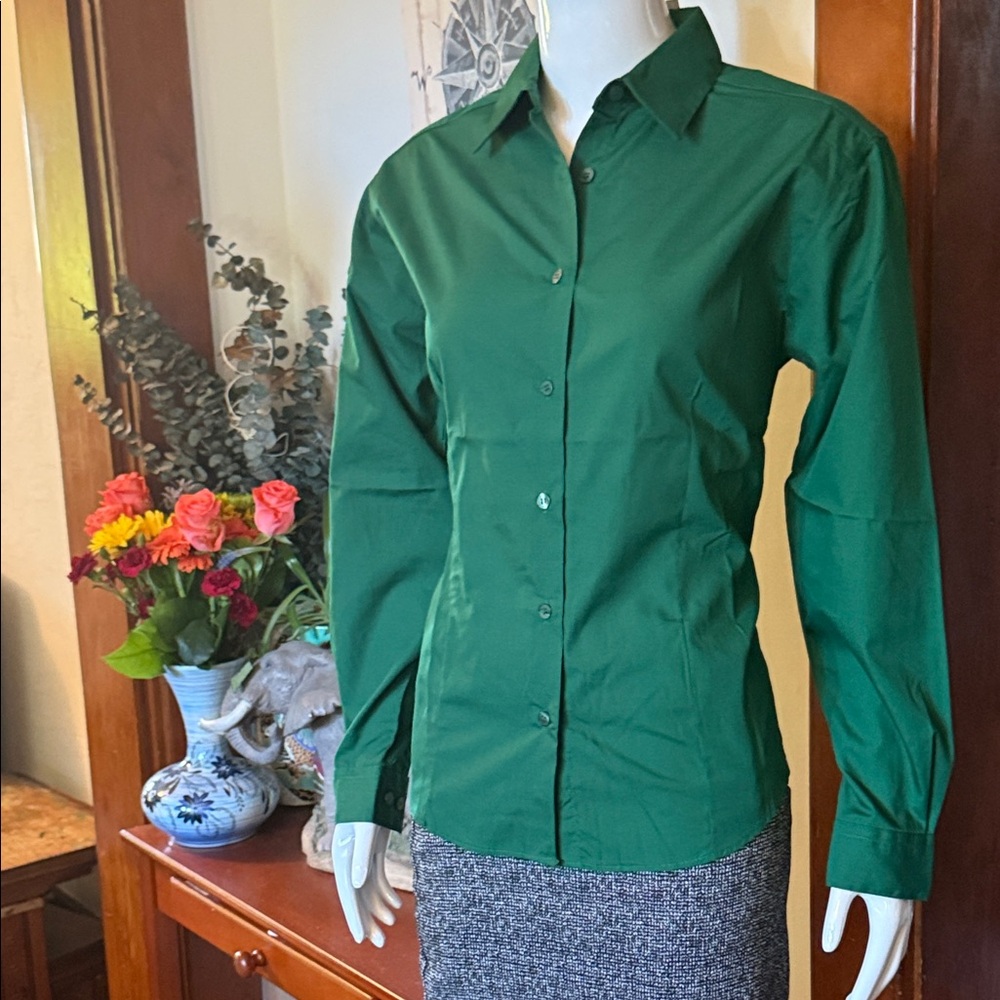 NWT Tabi size small Stylish Green Button-Up Shirt